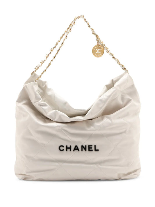 Chanel Pre Owned 2021 2025 Large Shiny Calfskin 22 Hobo Bag — Same as shown — Size One Size — Front View