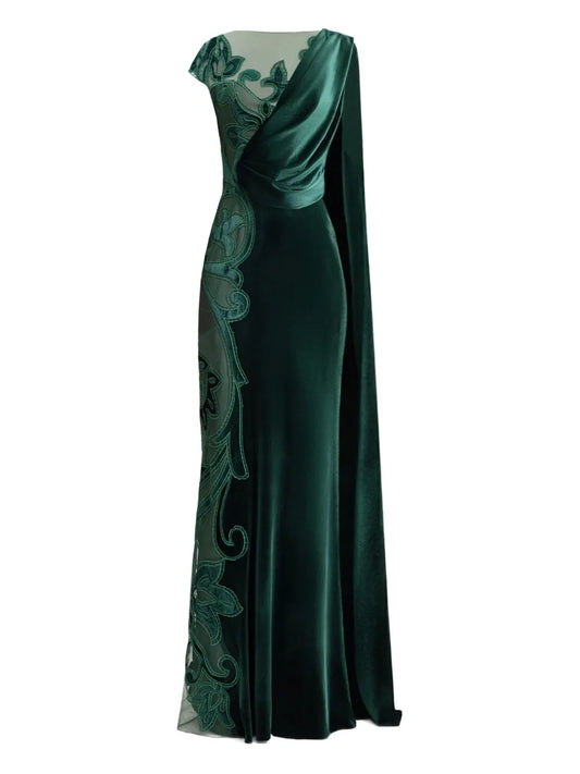 Gemy Maalouf Draped Velvet Dress — Same as shown — Size XS — Front View