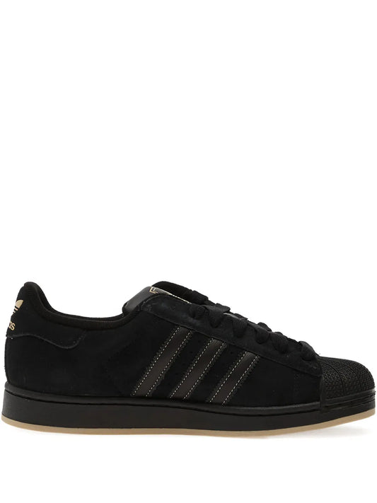 adidas Superstar Ii Three-Stripes Sneakers — Black — Size US M 9.5 - US W 11 — Front View