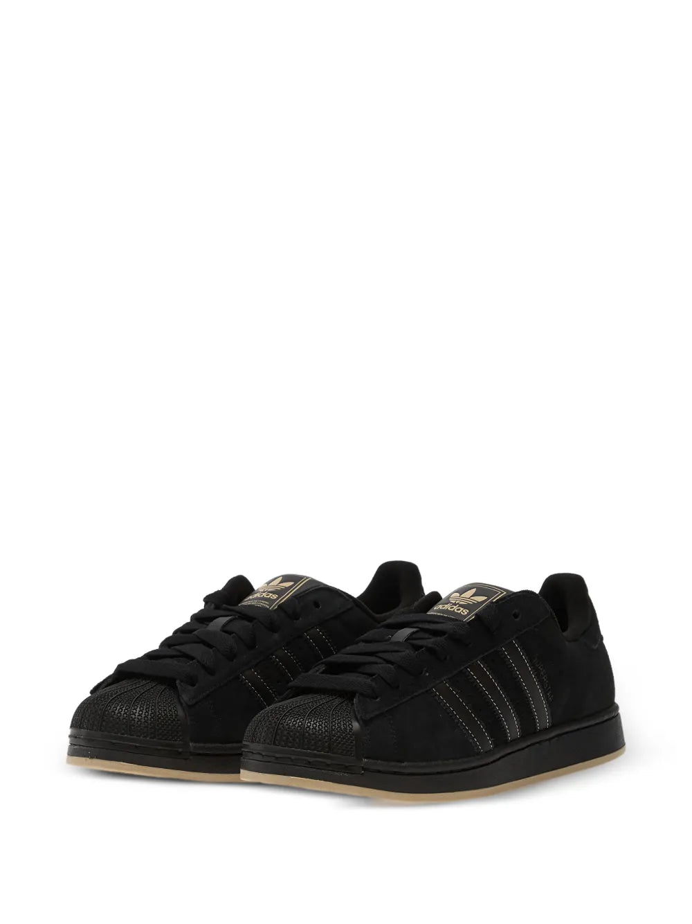 adidas Superstar Ii Three-Stripes Sneakers — Black — Size US M 9.5 - US W 11 — Side View