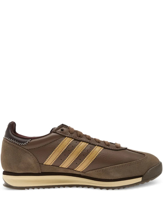 adidas Sl 72 Three-Stripes Low-Top Sneakers — Brown — Size US M 9 - US W 10.5 — Front View