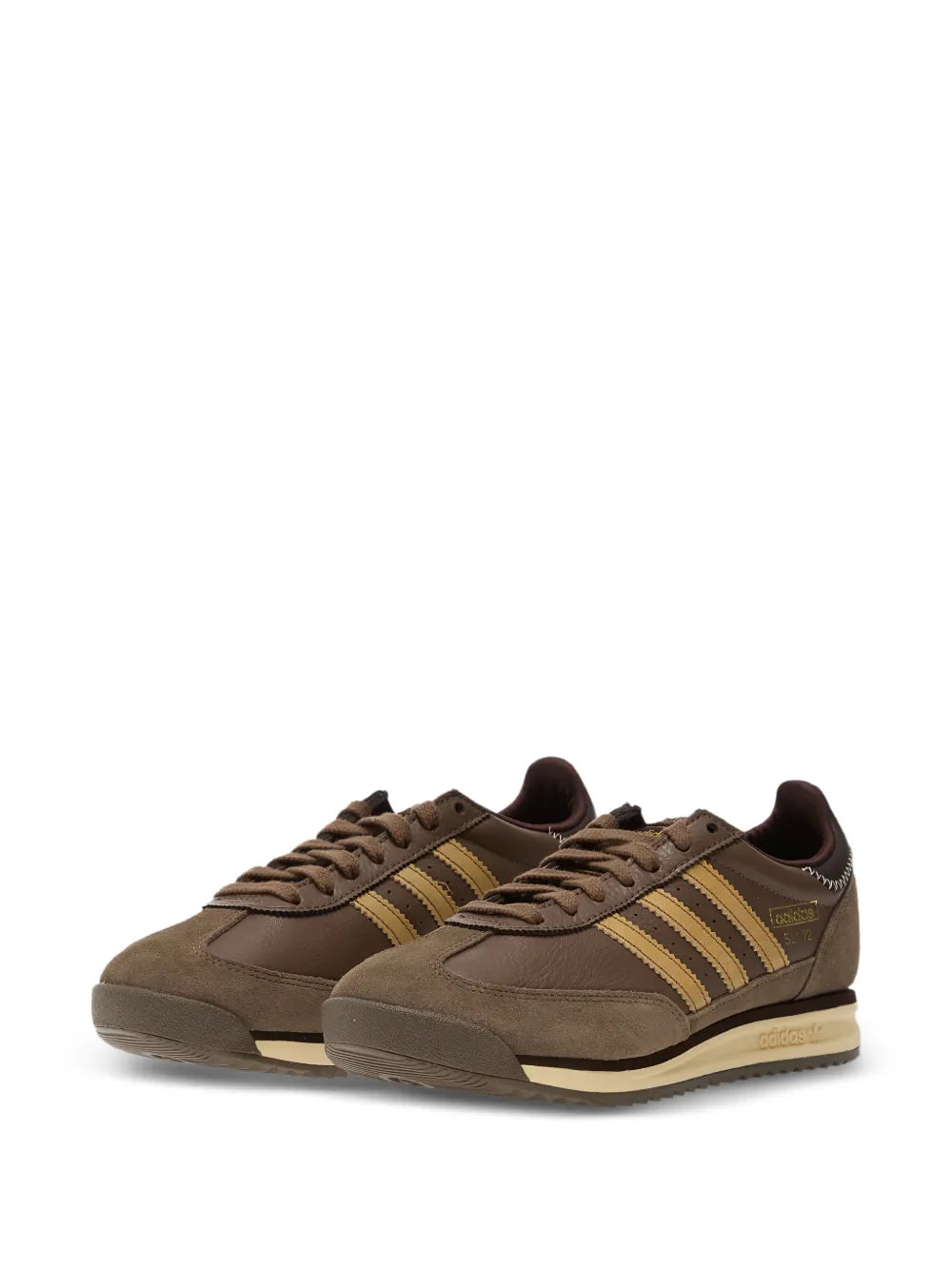 adidas Sl 72 Three-Stripes Low-Top Sneakers — Brown — Size US M 9 - US W 10.5 — Side View