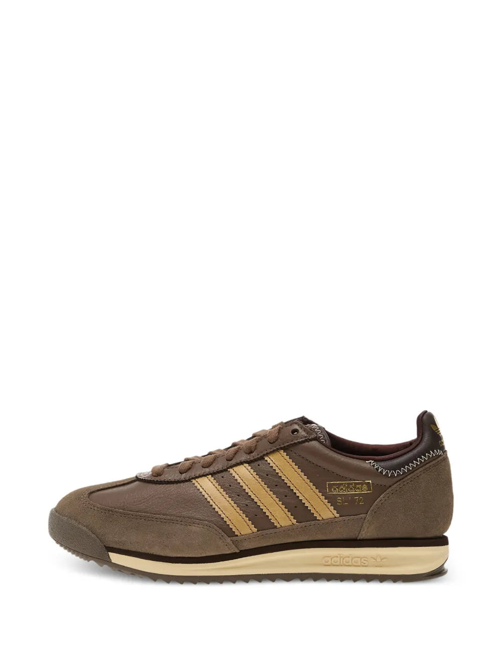 adidas Sl 72 Three-Stripes Low-Top Sneakers — Brown — Size US M 9 - US W 10.5 — Lifestyle View