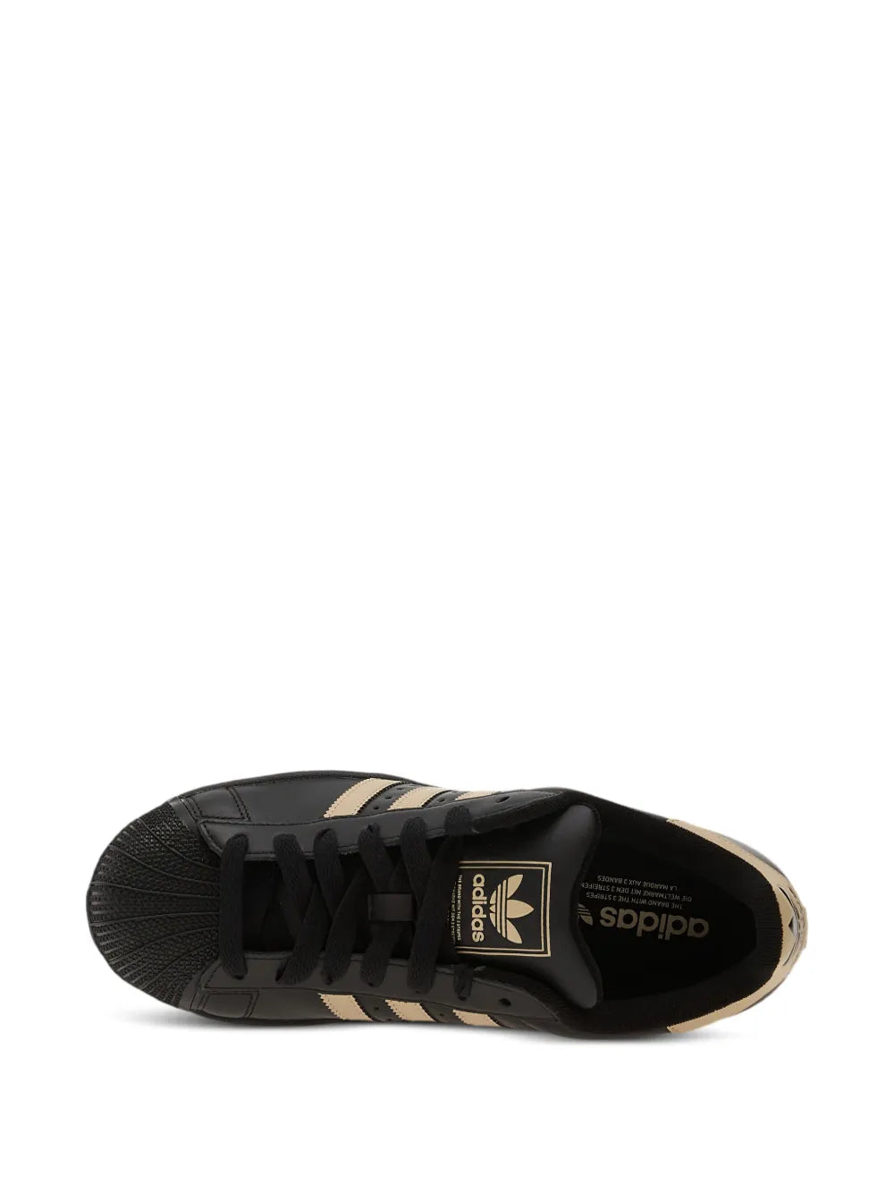 adidas Superstar Ii Stripe Sneakers — Black — Size US M 9.5 - US W 11 — Top View