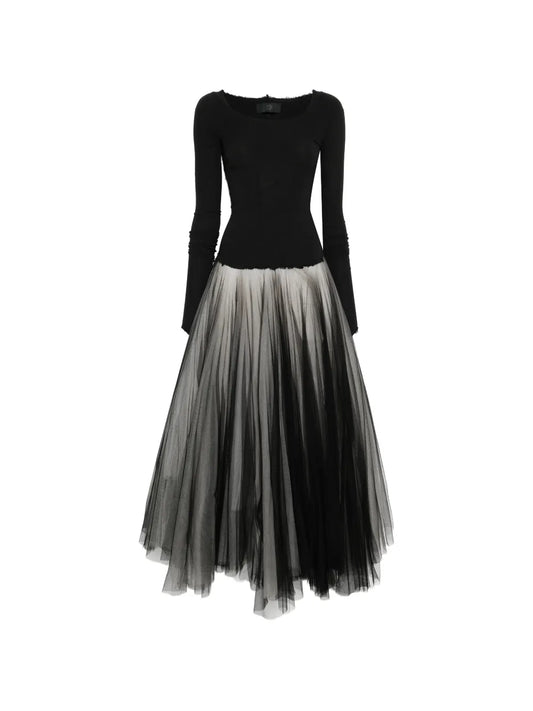 Marc Le Bihan Tulle Maxi Dress — Black — Size XS — Front View