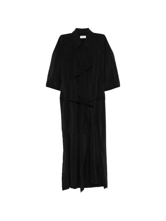 Lemaire Asymmetric Shirt Dress — Black — Size S — Front View