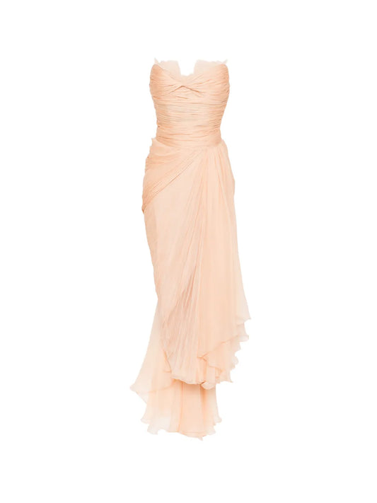 Maria Lucia Hohan Jolie Strapless Ruffled Midi Dress — Same as shown — Size XS — Front View