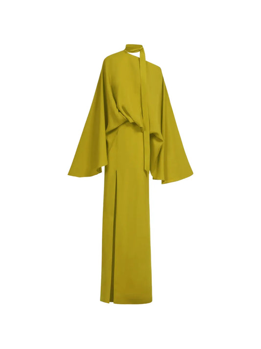 Taller Marmo Brooks Asymmetrical Maxi Dress — Green — Size XS — Front View