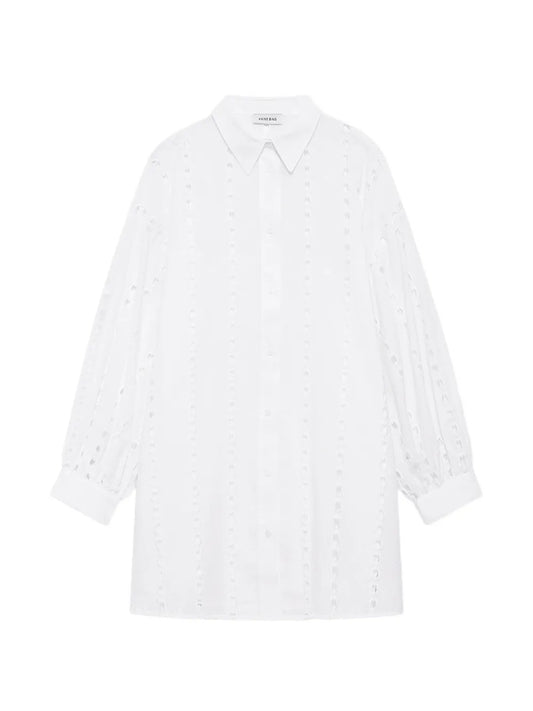 Anine Bing Mariane Broderie Anglaise Dress — White — Size XS — Front View