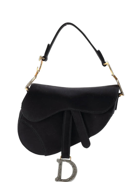 Christian Dior Pre Owned Saddle Handbag Satin With Crystals Mini Shoulder Bag — Same as shown — Size One Size — Front View
