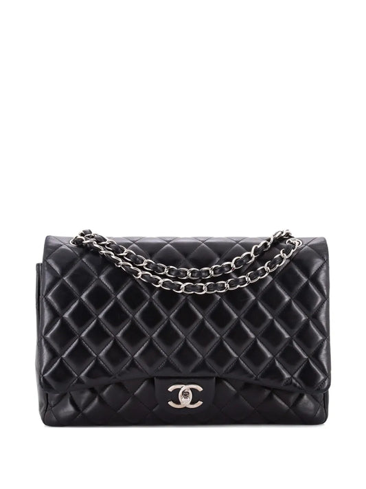 Chanel Pre Owned Classic Double Flap Bag Quilted Lambskin Maxi Shoulder Bag — Same as shown — Size One Size — Front View