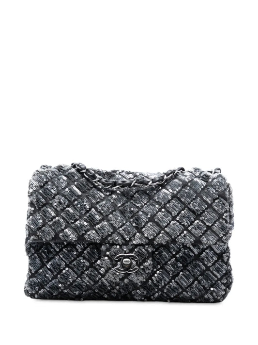 Chanel Pre Owned 2012 2013 Medium Cc Quilted Lambskin Sequin Single Flap Shoulder Bag — Same as shown — Size One Size — Front View
