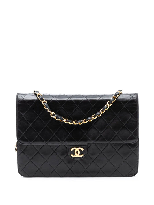Chanel Pre Owned 1994 1996 Medium Cc Quilted Lambskin Single Flap Shoulder Bag — Same as shown — Size One Size — Front View