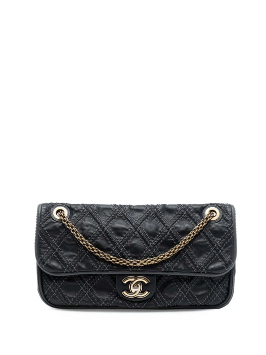 Chanel Pre Owned 2011 Paris Bombay Medium Cc Calfskin Triptych Flap Shoulder Bag — Same as shown — Size One Size — Front View