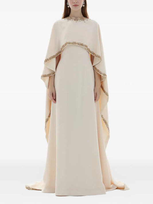 Dina Melwani Cape Maxi Dress — Same as shown — Size XS — Front View