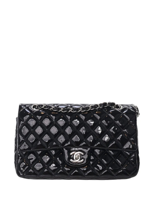 Chanel Pre Owned 2010 2011 Medium Classic Patent Double Flap Shoulder Bag — Same as shown — Size One Size — Front View