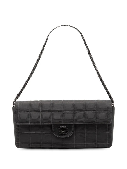 Chanel Pre Owned 2000 2002 New Travel Line Nylon East West Flap Shoulder Bag — Same as shown — Size One Size — Front View