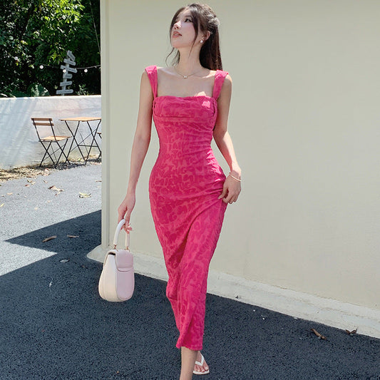 Camisole Dress Women — Rose Red — Size L — Front View