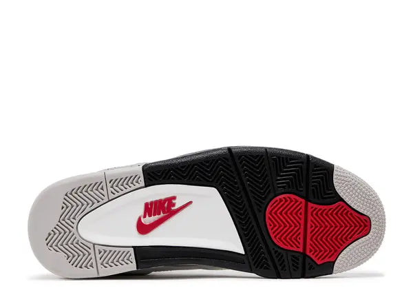Air Jordan 4 Retro OG White Cement — Summit White/Fire Red/Tech Grey/Black — Size US M 3.5 - US W 5 — Top View