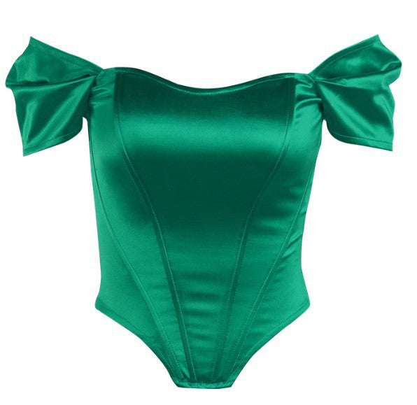 Fishbone Corset Tube Top — Apricot — Size L — Lifestyle View
