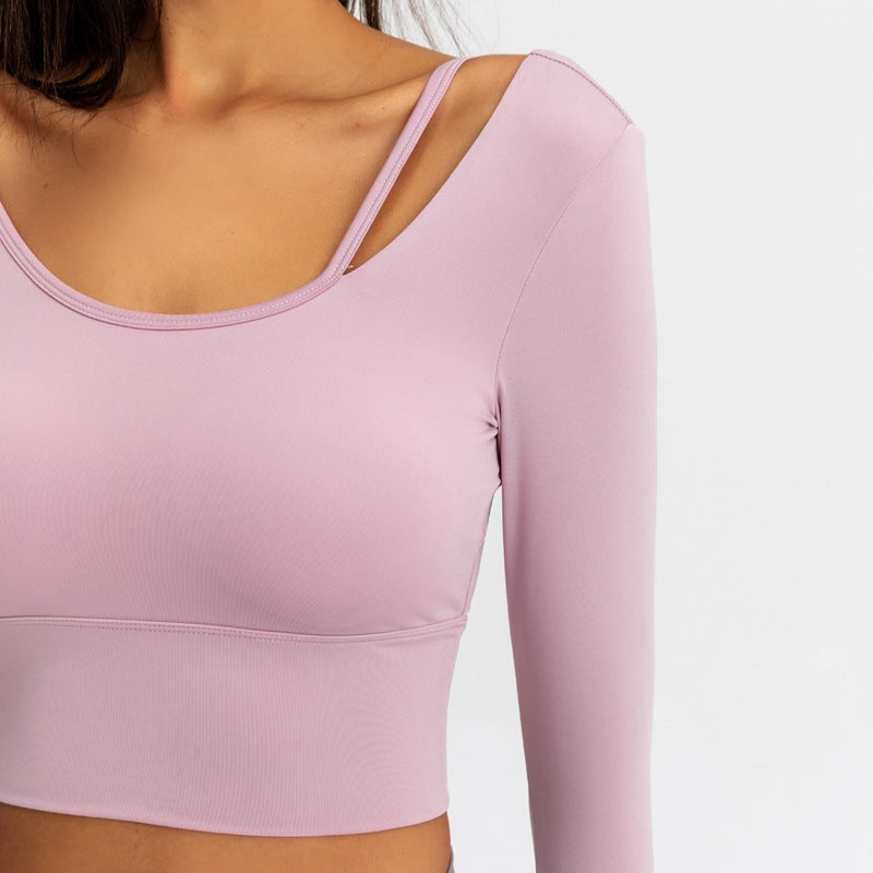 Yoga clothes top women — Black — Size L — Detail View