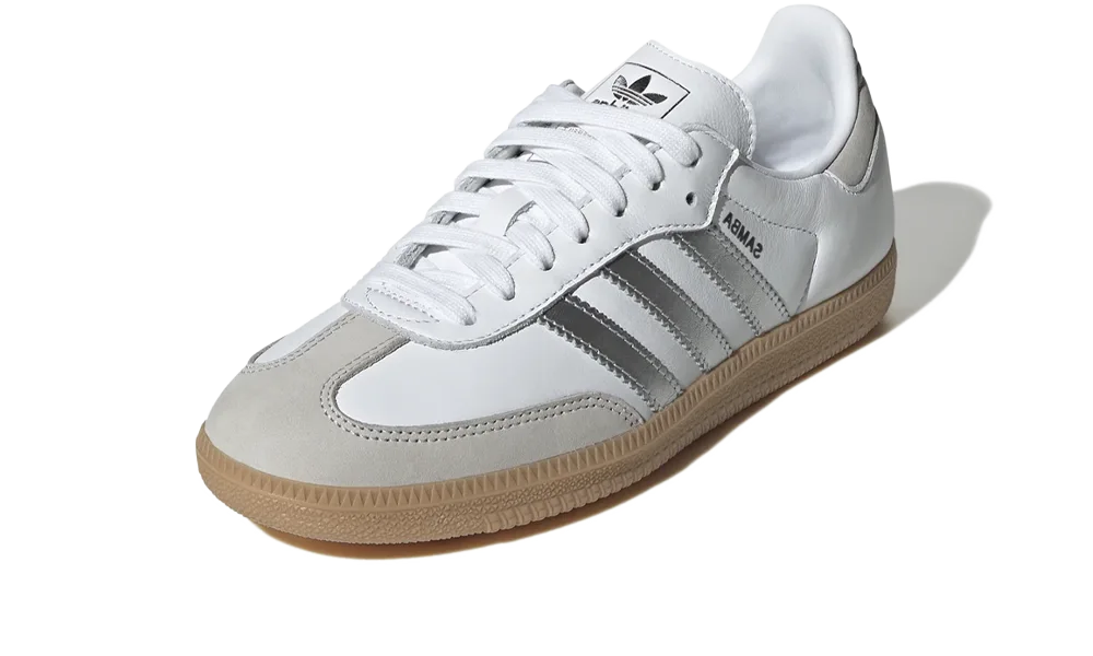 Adidas Samba OG Cloud White Silver Metallic Grey One — vue de face