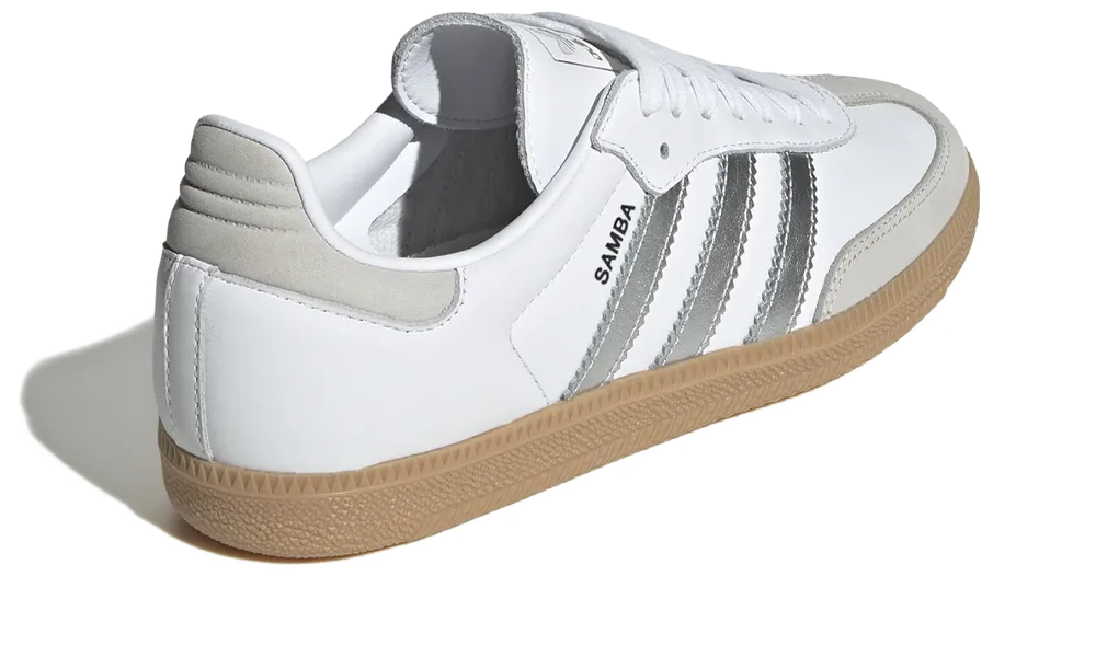 Adidas Samba OG Cloud White Silver Metallic Grey One — vue de profil