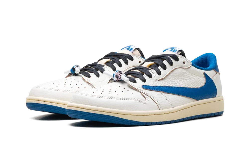 Air Jordan 1 Low OG  Fragment Travis Scott White Blue