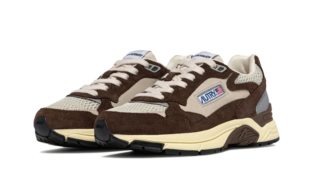 Autry Hyper Way Low Suede Bicolor Mesh Sand Cotton