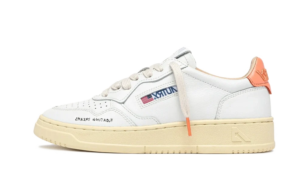 Autry Medalist Low Leather Dream White Peach Pink
