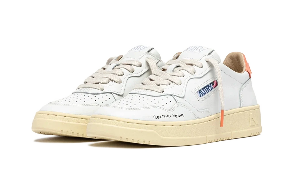 Autry Medalist Low Leather Dream White Peach Pink