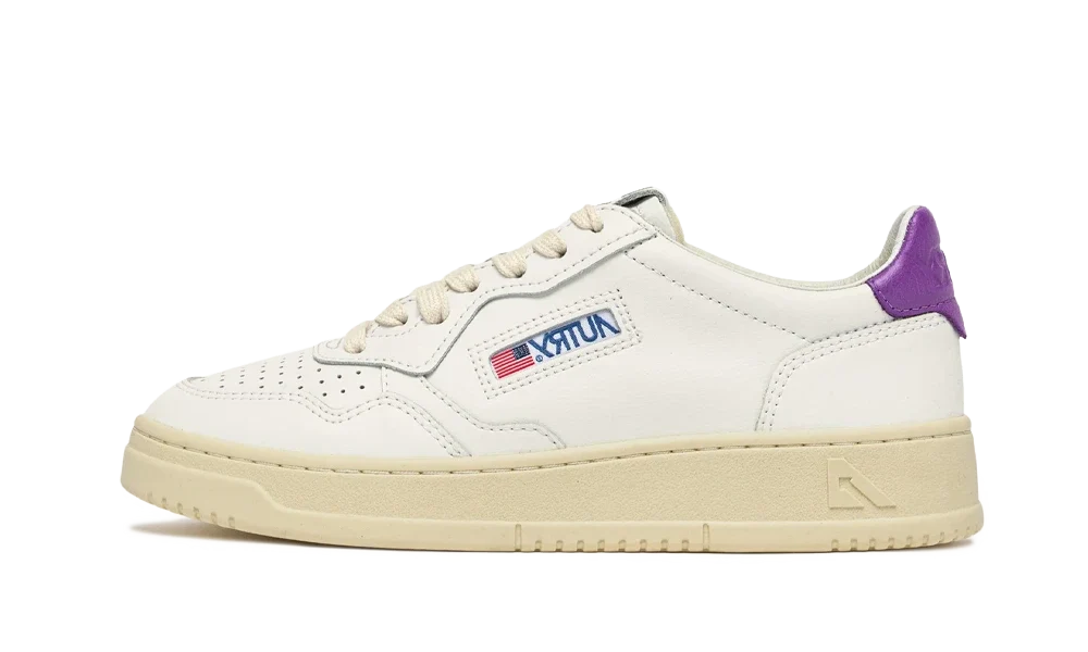 Autry Medalist Low Leather Leather White Dewberry