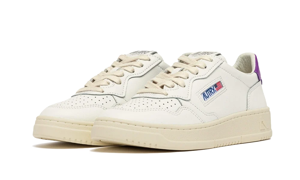 Autry Medalist Low Leather Leather White Dewberry