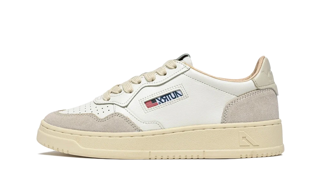 Autry Medalist Low Leather Suede White Pelican
