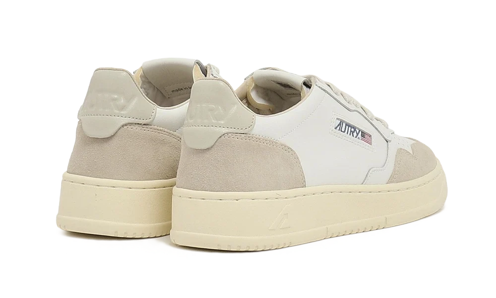 Autry Medalist Low Leather Suede White Pelican