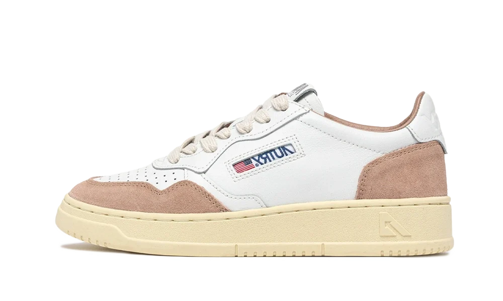 Autry Medalist Low Soft Leather Suede White Rose Cannel
