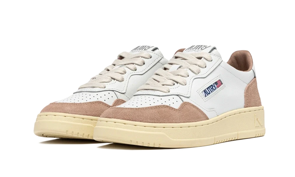 Autry Medalist Low Soft Leather Suede White Rose Cannel