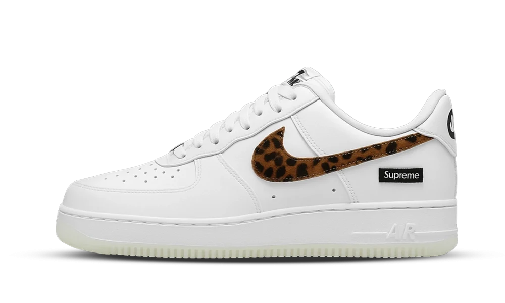 Nike Air Force 1 Goodenough Low x Supreme White Cheetah Print