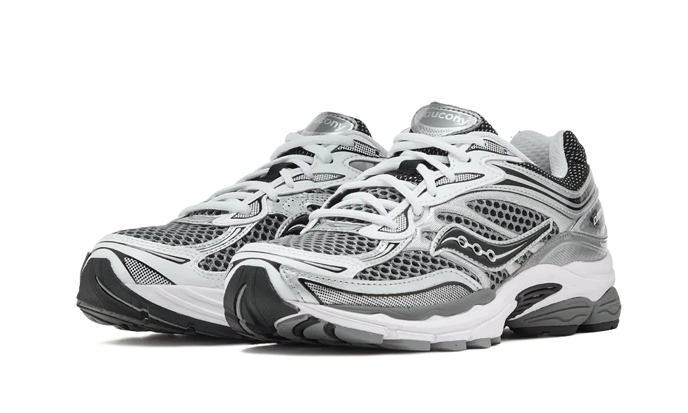 Saucony ProGrid Omni 9 Grey Silver Black — vue de face