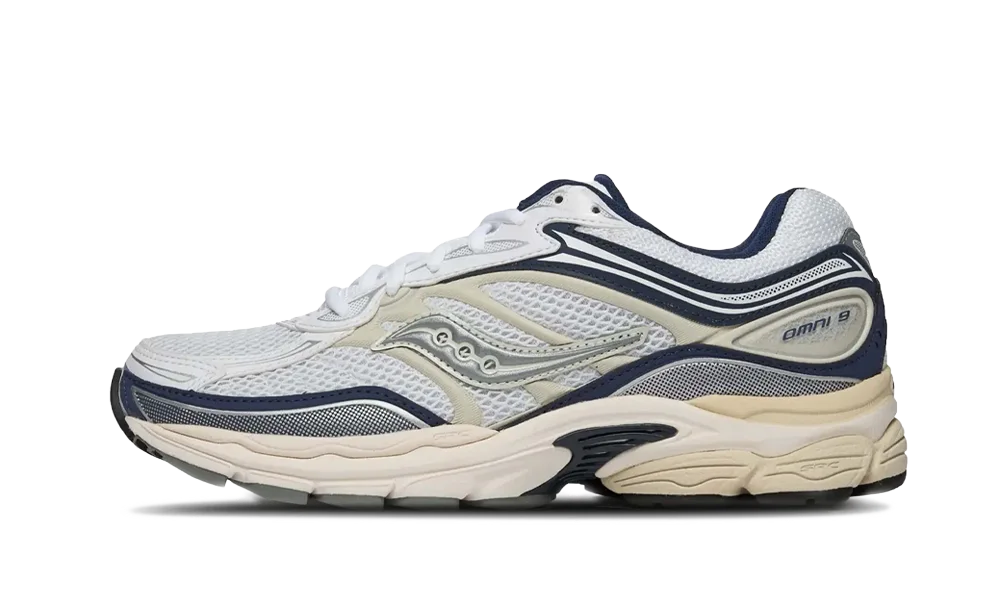 Saucony ProGrid Omni 9 TMY White Navy — vue principale