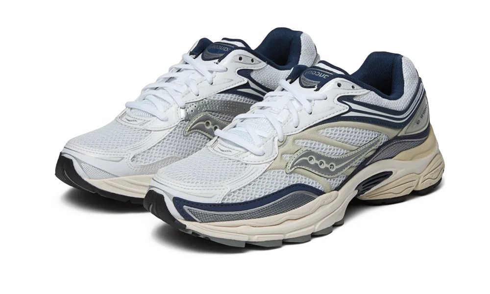 Saucony ProGrid Omni 9 TMY White Navy — vue de face