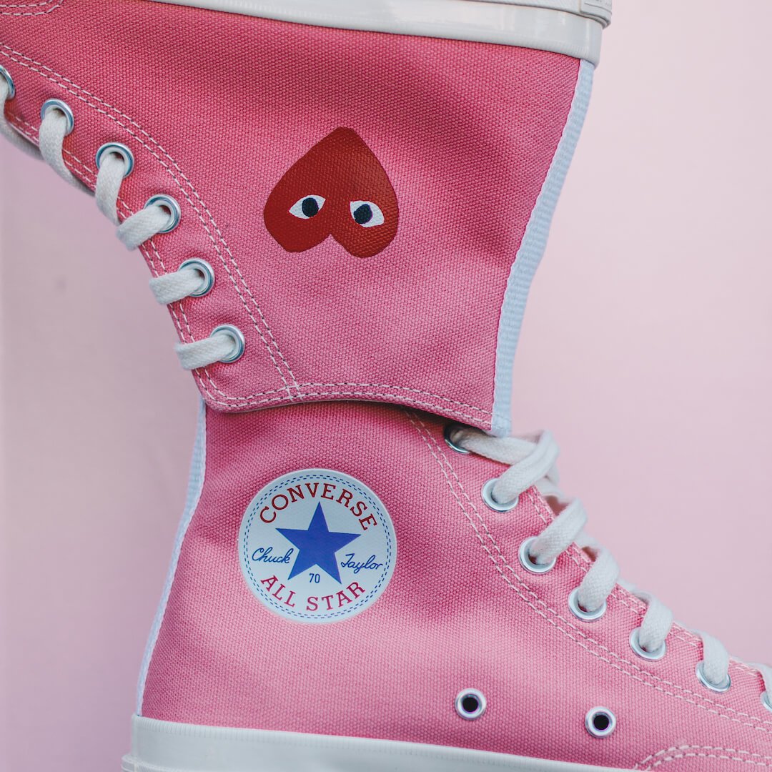 Chuck Taylor All-Star 70s Hi Comme des Garçons PLAY Bright Pink