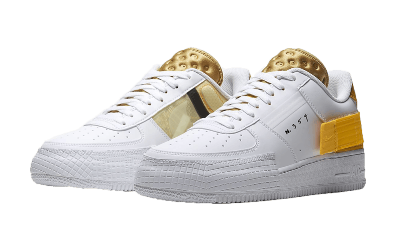 Nike Air Force 1 Low Drop Type White Gold Yellow - AT7859-100
