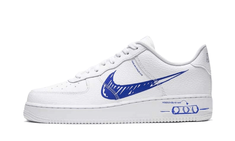 Nike Air Force 1 Low Sketch Blue Swoosh - CW7581-100