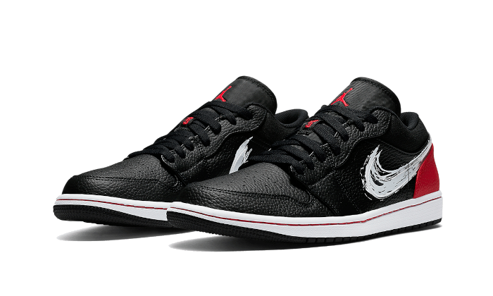 Air Jordan 1 Low Brushstroke Swoosh Black - DA4659-001