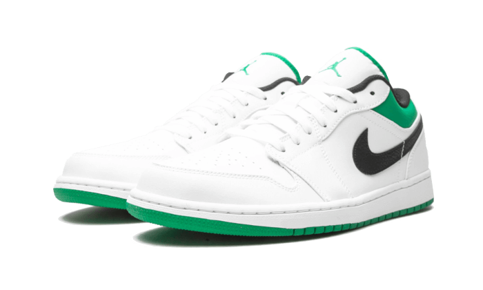 Air Jordan 1 Low White Lucky Green Black - 553558-129
