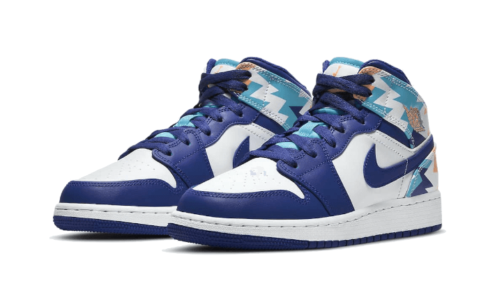 Air Jordan 1 Mid Geometric Print - 555112-105