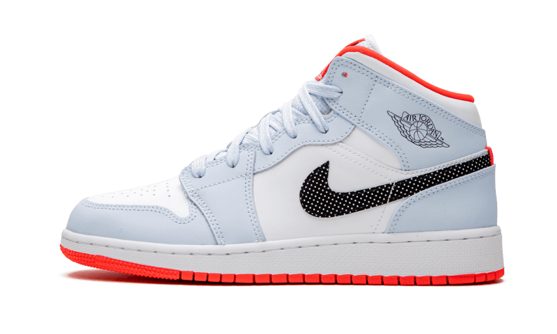 Air Jordan 1 Mid Half Blue Polka Dot Swoosh - 555112-400