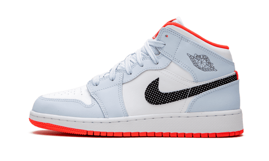 Air Jordan 1 Mid Half Blue Polka Dot Swoosh - 555112-400
