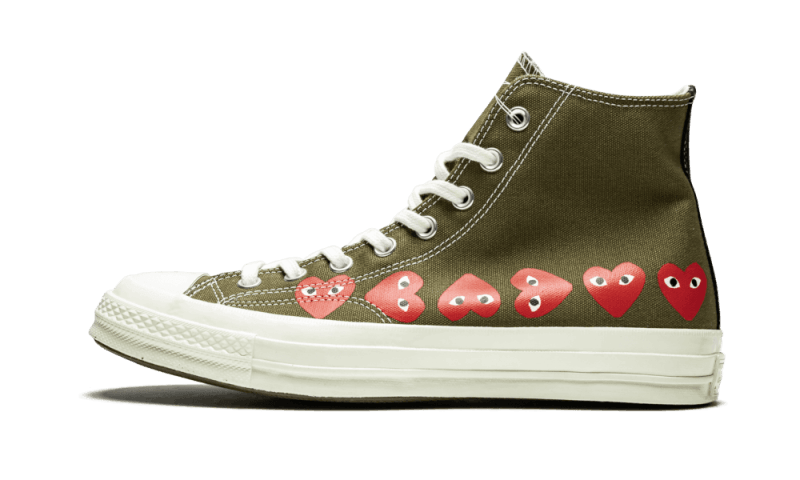 Converse Chuck Taylor All-Star 70s Hi Comme des Garcons Play Multi-Heart Green - 162973C